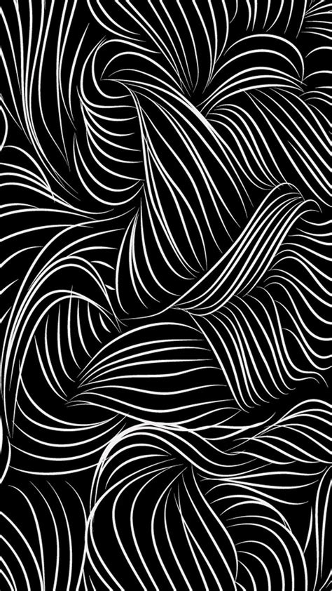An Abstract Black And White Background With Wavy Lines