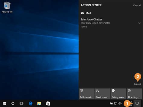 Notifications Pane And Action Center In Windows 10 Customguide