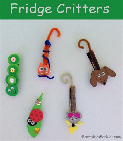 Clothespin Crafts For Kids Fridge Critters
