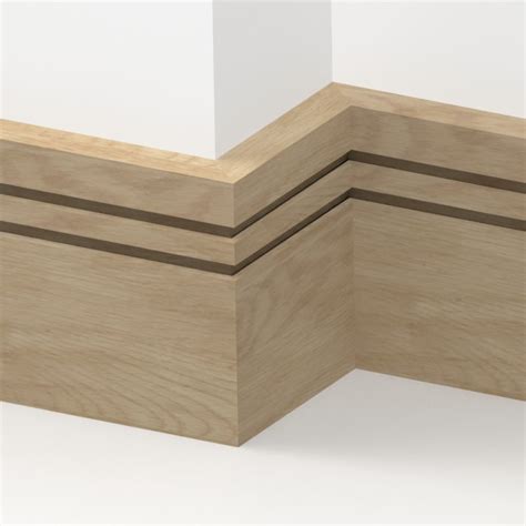 Solid Oak Square Double Edge Skirting 3 Metre From Uk