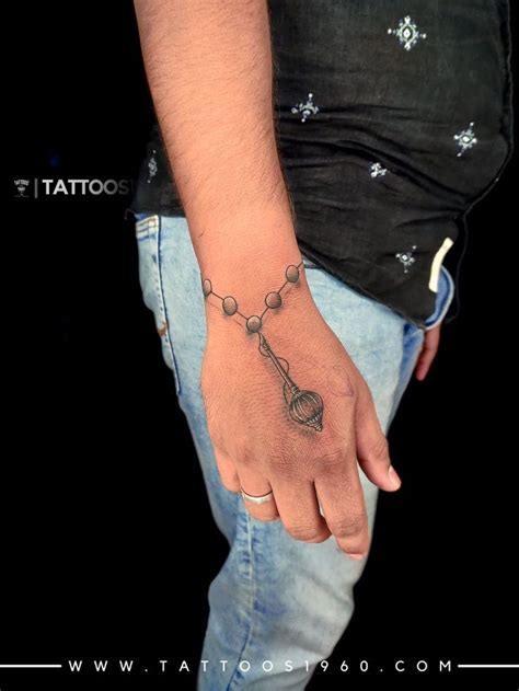 Hanuman Gada Tattoo Designs