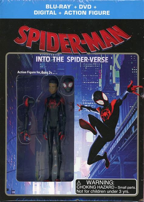 Amazon Com Spider Man Into The Spider Verse Blu Ray DVD Digital Copy Action Figurine