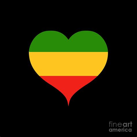 Rasta Rastafarian Love Heart Digital Art By Inspired Images Fine Art