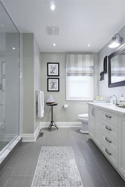 20 Gray And White Bathroom Floor Tile DECOOMO