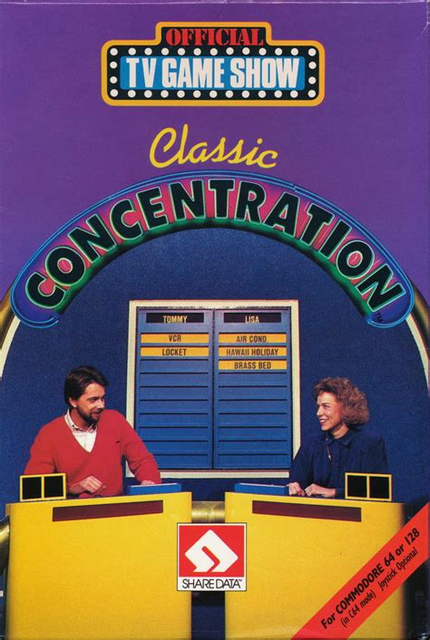 ©activityconnection.com concentration puzzles (solutions) puzzle #1 put the lime in the coconut. Classic Concentration (1988) Commodore 64 box cover art ...