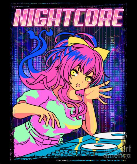 Aesthetic Nightcore Japanese Music Anime Girl Edm Digital Art By The