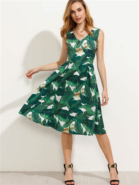 Tropical Tea Print Dress