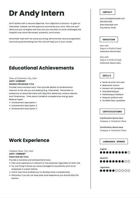 Think of the resume like your first (examples: Tips For Compiling A Rural Medical Student Resume. With ...