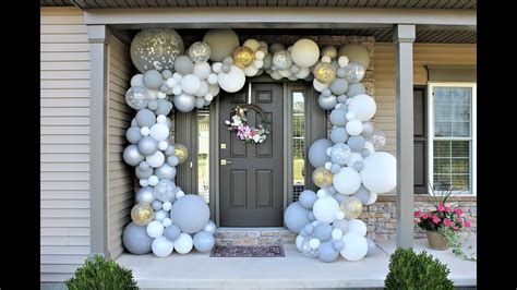 White Gray Outdoor Balloon Garland Diy How To Shimmer And Confetti