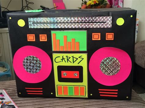 Handmade Retro Neon Boom Box Card Box Looked Perfect On My Welcome