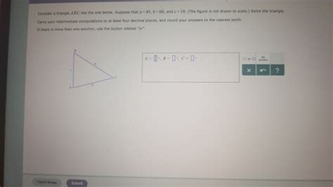 solved consider a triangle a bc like the one below suppose