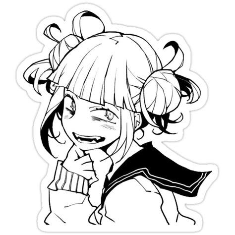 Himiko Toga Black And White My Hero Academia Sticker Stickers By