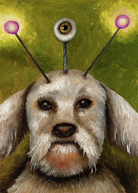 Alien Dog Painting By Leah Saulnier The Painting Maniac Fine Art America