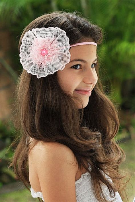 Pink Flower Lace Headband By Fushiapr On Etsy 500 Lace Headbands