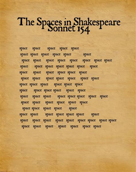 Serif Of Nottingblog The Spaces In Shakespeares Sonnet 154