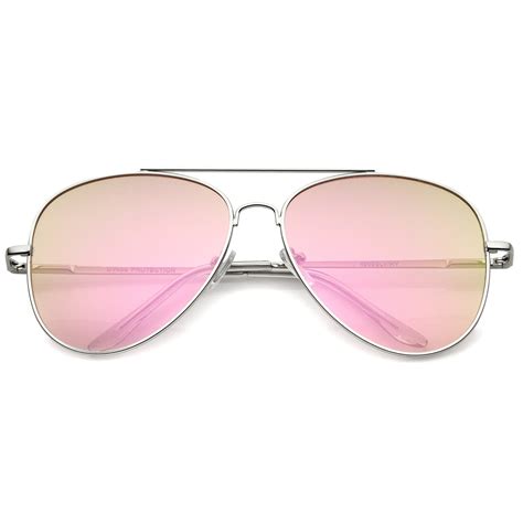 sunglassla unisex large full metal color mirror teardrop flat lens aviator sunglasses silver