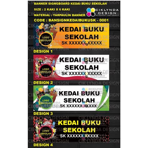 Pre Order Banner Signboard Kedai Buku Sekolah Sk Shopee Malaysia