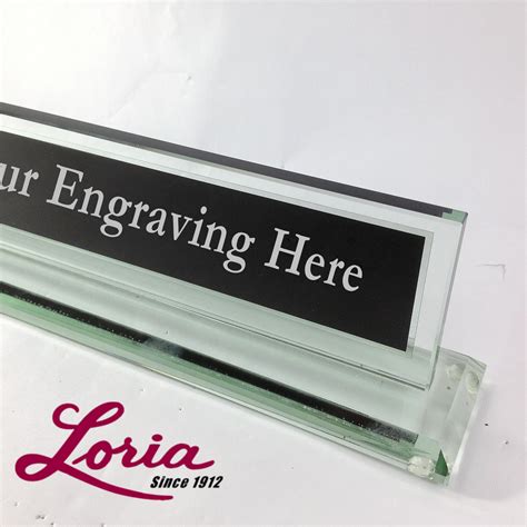 Glass Name Plate For Desk Loria Awards