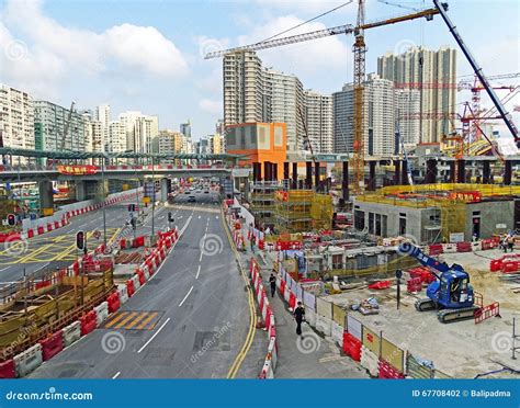 Construction Site For The West Kowloon Terminus In Hong Kong Editorial