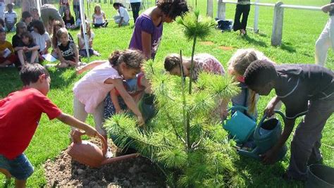 Ecosia Plante Il Vraiment Des Arbres - Lézat-sur-Lèze. Les enfants ont planté l'arbre de la laïcité
