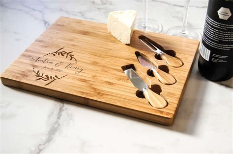 Personalized Cheese Board Set Custom Cheese Board Set Etsy