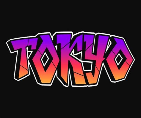 Letras De Estilo Graffiti Psicodélico Trippy Palabra De Tokio Vector