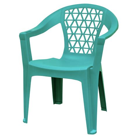 Adams Penza Outdoor Resin Stack Chair With Phone Holder Plastic Patio