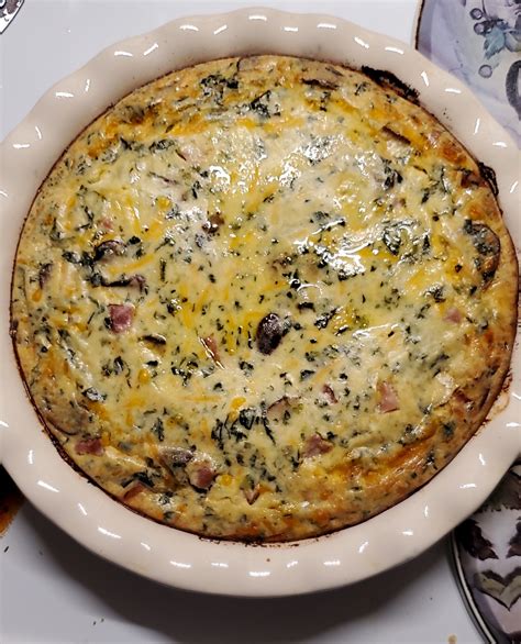 Simple Crustless Spinach And Mushroom Quiche Recipe Allrecipes