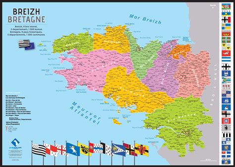 Breizh Carte De La Bretagne 9 Pays 5 Départements Geobreizh