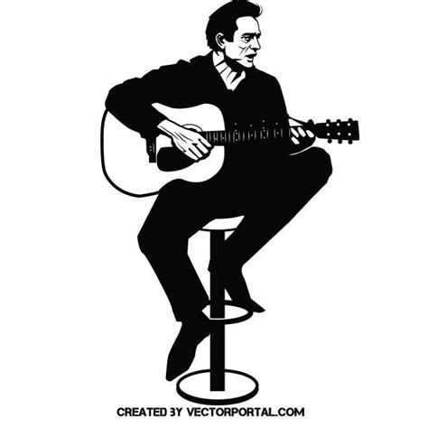 Johnny Cash Silhouette Svg