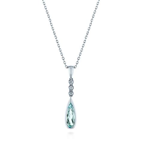 Teardrop Aquamarine And Diamond Pendant 105431 Seattle Bellevue