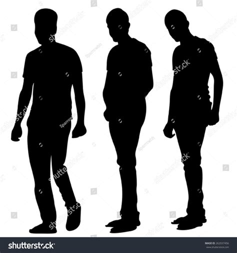 men silhouette vector isolated stock vector royalty free 262037456