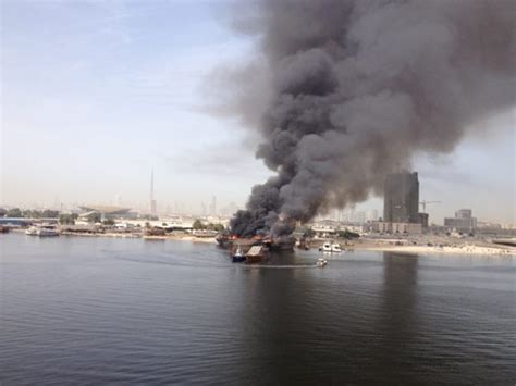 Floating Bridge Reopens Boat Fire Near Dubai Festival City Under Control News Emirates247
