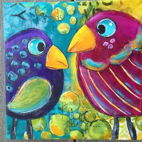 Acrylics Birds Color By Betsy Walcheski Whimsical Paintings Bird