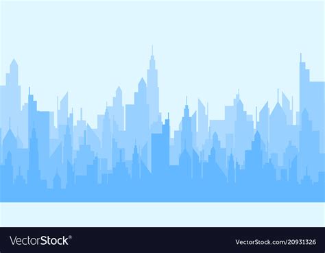 Blue Cityscape Silhouette Royalty Free Vector Image