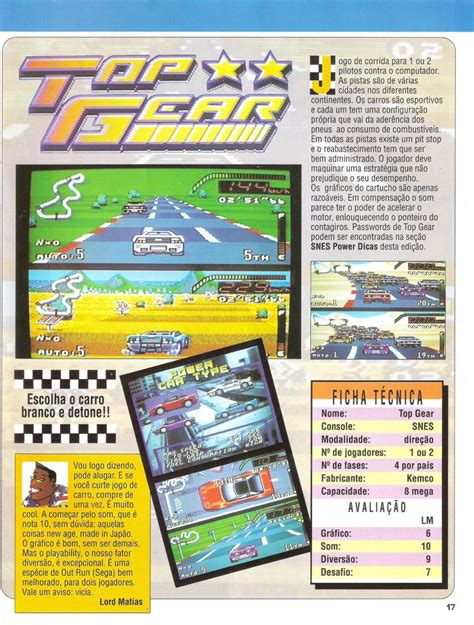 Top Gear of Super Nintendo in GamePower nº 1