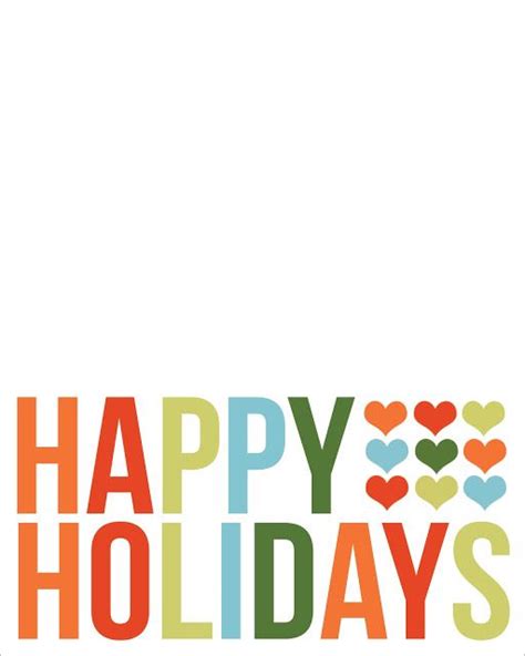 Happy Holidays Card Printable Free
