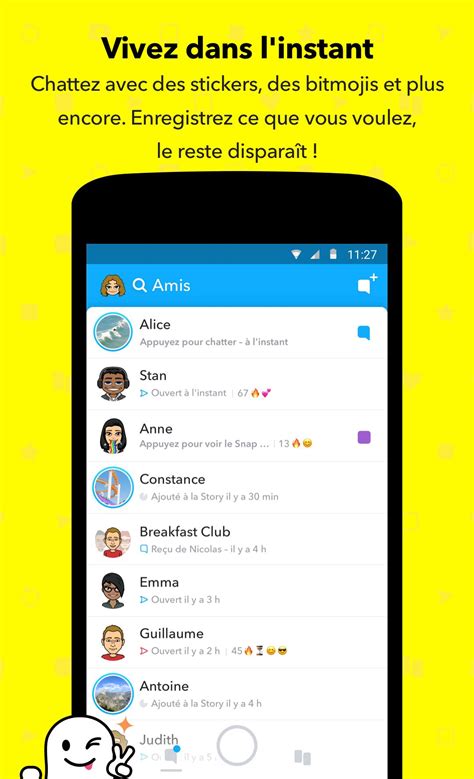 Snapchat pour Android - Téléchargez l'APK