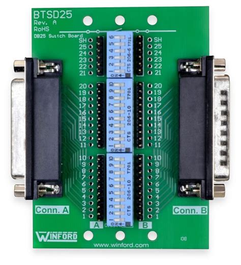 Diagnostic Breakout Board With Switches Db25 Connector Winford
