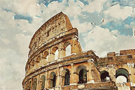 Colosseum Rome 19 Painting By Am Fineartprints Pixels