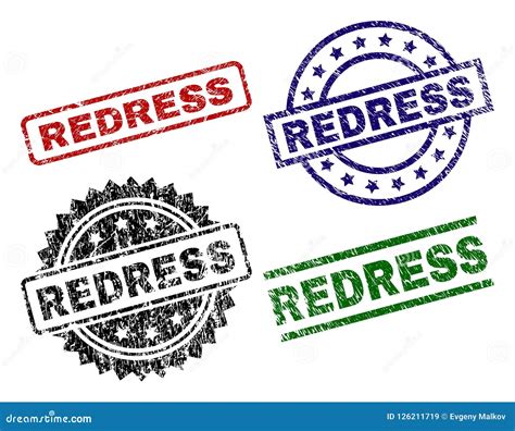 Scratched Textured Redress Seal Stamps Stock Vector Illustration Of