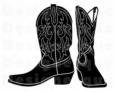 Cowboy Boots Files For Cricut Cowboy Boots 3 Svg Cowboy Boots Svg Dxf