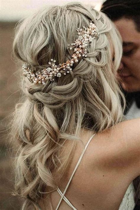 39 Braided Wedding Hair Ideas You Will Love ️ Braided Wedding Hair Blonde Half Up Half Down With