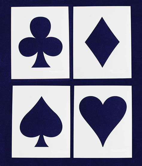 Playing Card Suits 4 Piece Stencil Set 14 Mil 8 X 10 Painting Craf