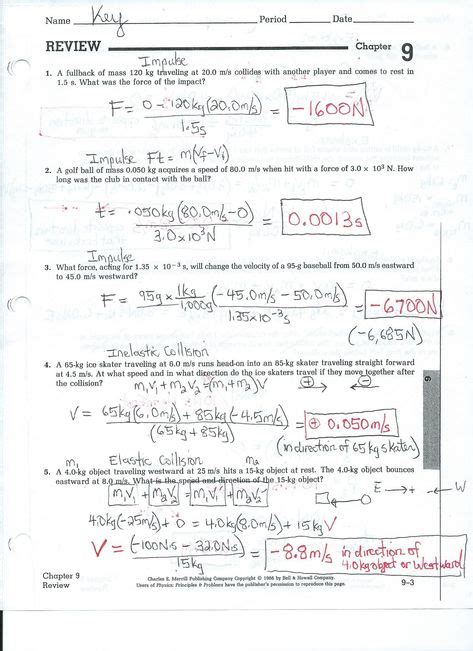 Worksheets Physics