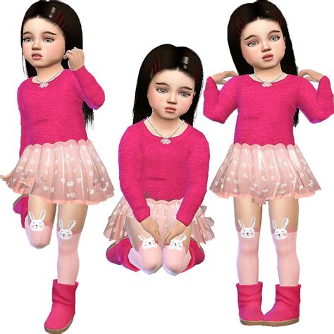 Toddler Lookbook Hair By Simpliciaty Cc Necklace By Sims4nexus