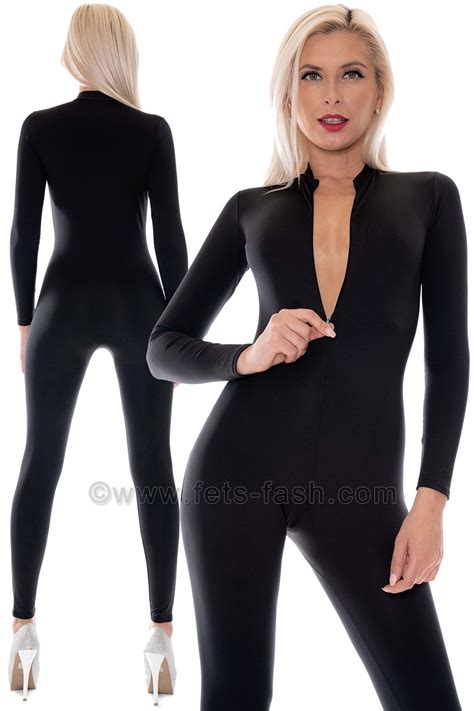 Catsuit With Front Zipper From Fets Fash In Elastane