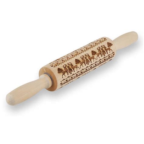 Christmas Rolling Pin Engraved Rolling Pin Wooden