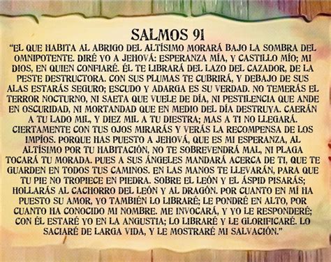 Salmos 91 Printable Psalm 91 In Spanish Bible Poster Etsy
