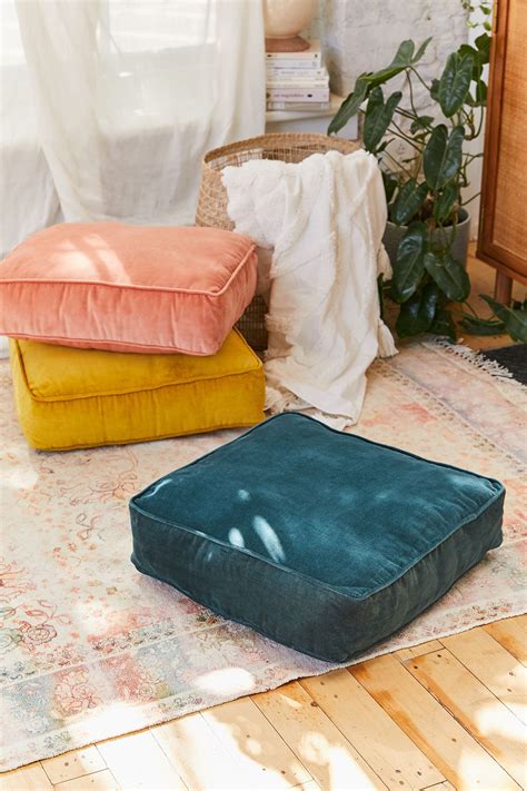 Chloe Velvet Floor Pillow Floor Pillows Floor Cushions Decor Essentials